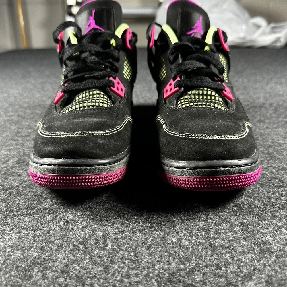 Jordan 4 Retro GG Lemon Lime Black Pink Kids Shoes‎ 705344-027 Size 7Y